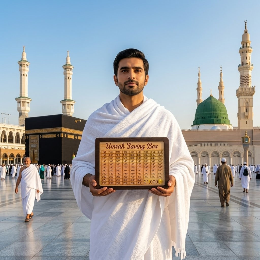 Umrah Savings Box – 280 Days Islamic Money Saving Challenge Box for Umrah | Lotloo