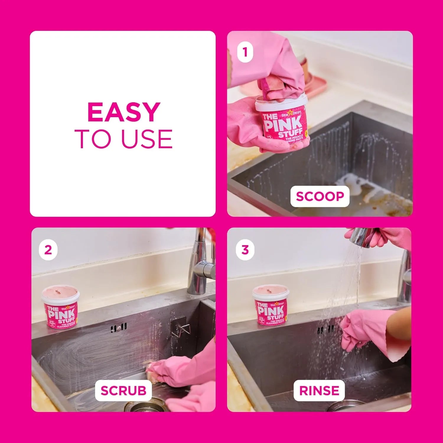 The Pink Stuff Multipurpose Cleaning Cream | Powerful Stain Remover for Kitchen & Bathroom | Lotloo