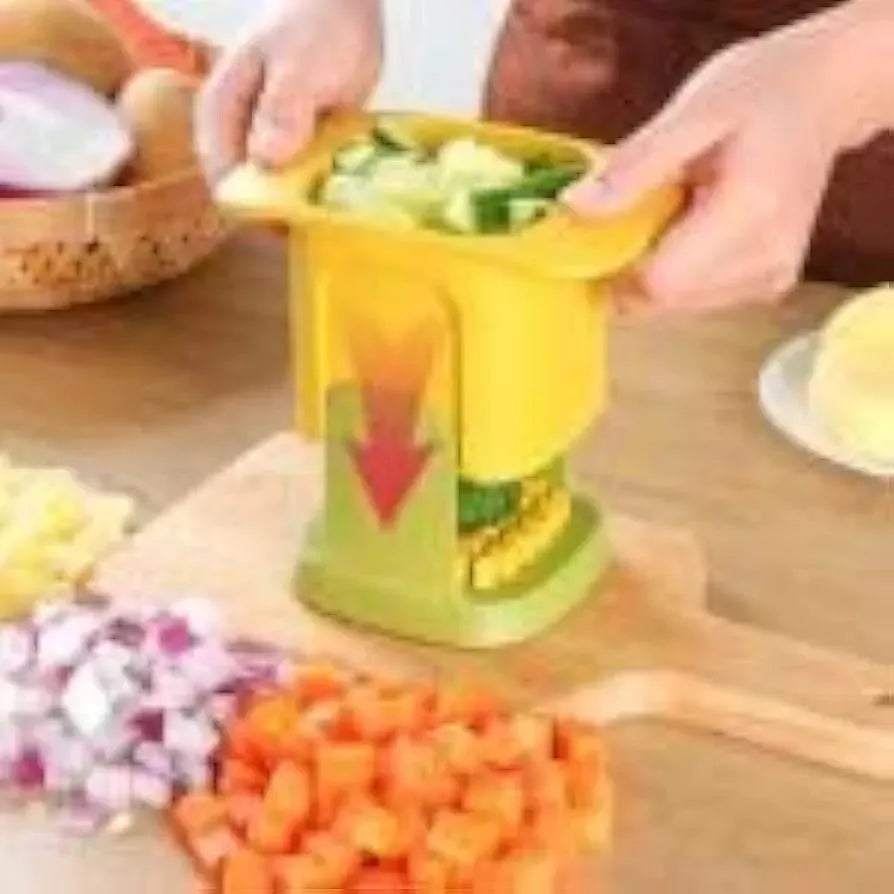 2 In 1 Hand Pressure Vegetable Cutter | Dicer & Slicer for Kitchen | Lotloo
