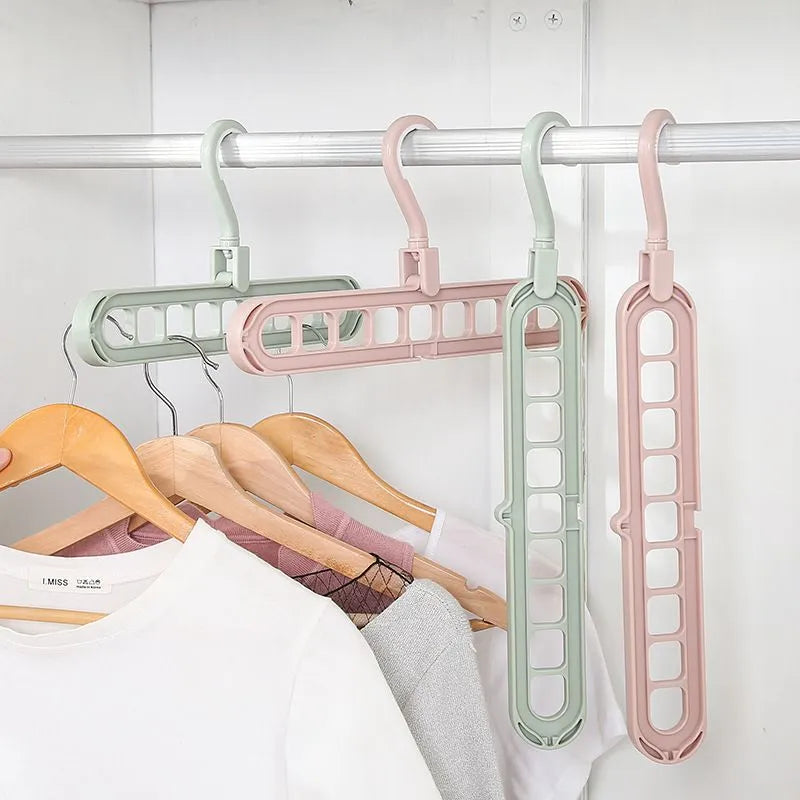 Foldable Hanger Plastic Travel | Pack of 6 Multifunction Clothes Organizer with 360° Rotation | Lotloo