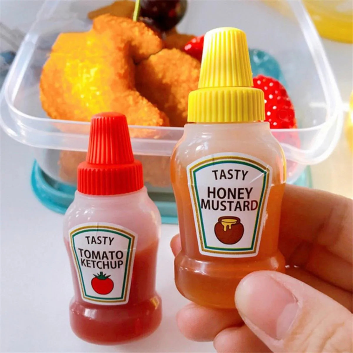 2 pc Mini ketchup bottle Portable Mayo Bottles | Portable Tomato Ketchup & Salad Dressing Dispenser | Lotloo