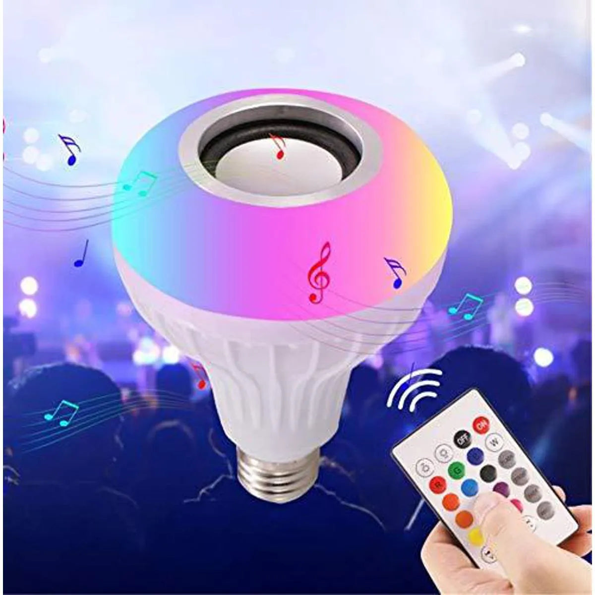 LED Music Light Bulb Bluetooth Speaker – RGB Color Changing Lamp with Remote | Lotloo